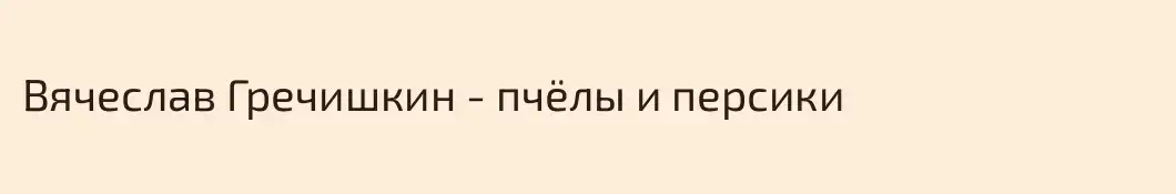 Вячеслав Гречишкин - пчёлы и персики